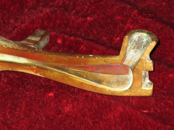 Bronze mould for silver spoon 19th century Louis XVI style medallion model