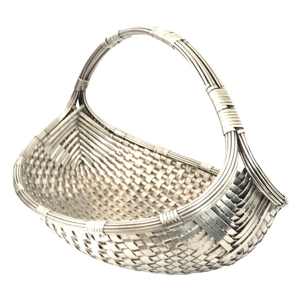 Vannerie fruit basket attributed to Christofle silverware