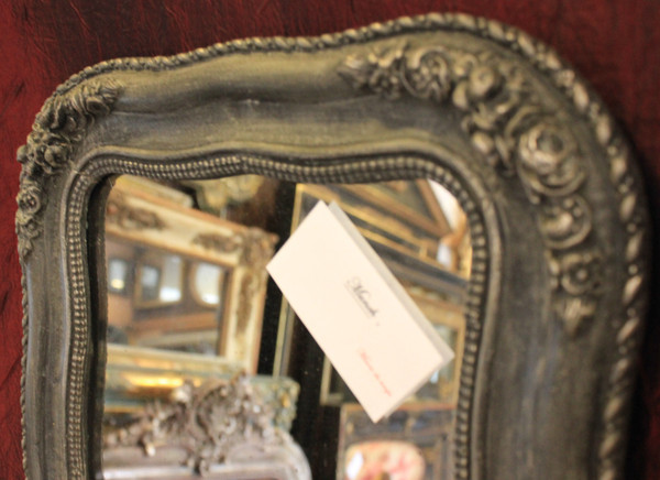 30 X 36 Cm Petit Miroir Ancien Napoléon III, Glace Mercure
