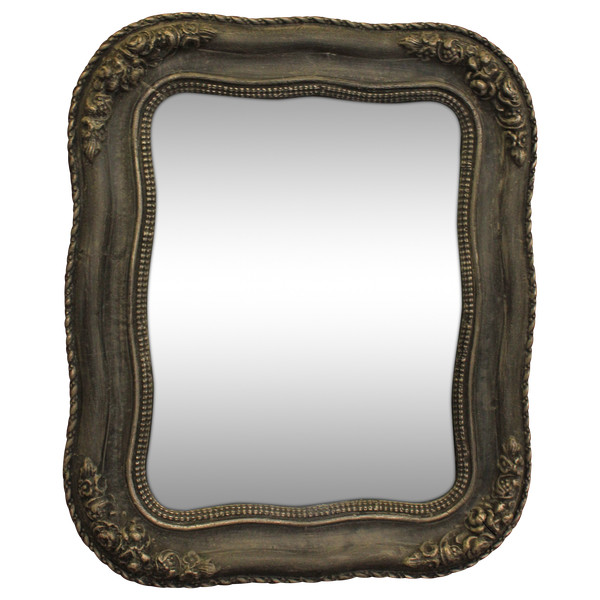 30 X 36 Cm Petit Miroir Ancien Napoléon III, Glace Mercure