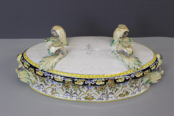 Jardinière En Faïence De Blois Di J. Tortat Fine XIX
