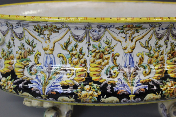 Jardinière En Faïence De Blois Di J. Tortat Fine XIX