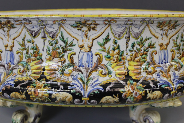 Jardinière En Faïence De Blois Di J. Tortat Fine XIX