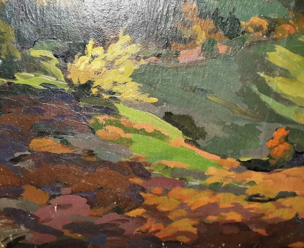 Paesaggio di montagna olio su tela firmato Henri MARCHAL (Nancy, 1878-1942)