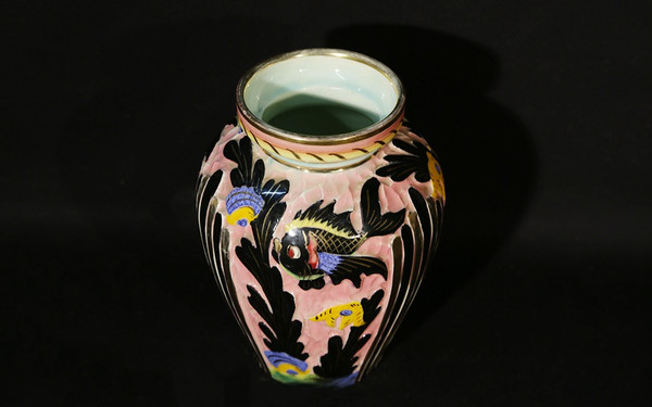 Vase en faïence  Signé"72 DPR Ceridazur Monaco"