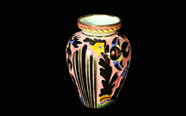 Vase en faïence  Signé"72 DPR Ceridazur Monaco"