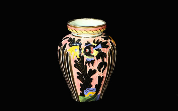 Vase en faïence  Signé"72 DPR Ceridazur Monaco"