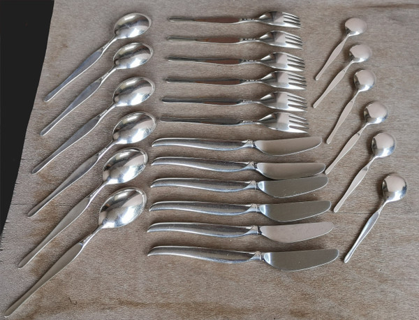 Christofle "Tapio" silver-plated half-cutlery set, 24 pieces (6 individual place settings)
