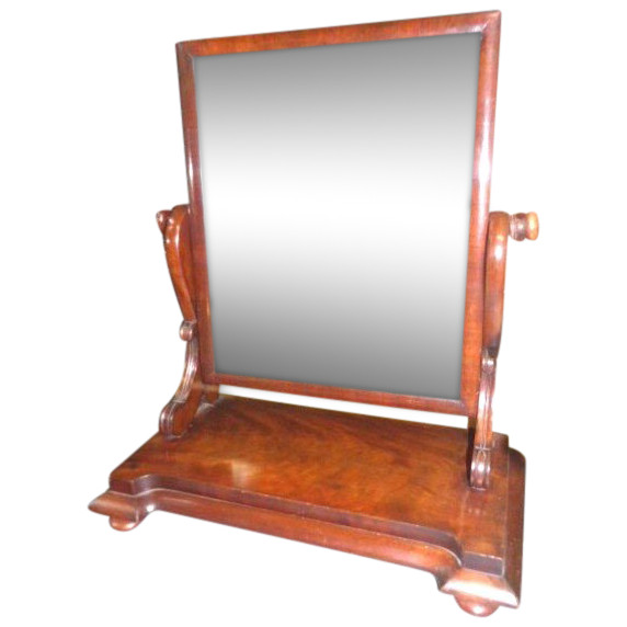 Specchio psichico cubano in mogano fiammato di epoca di restauro