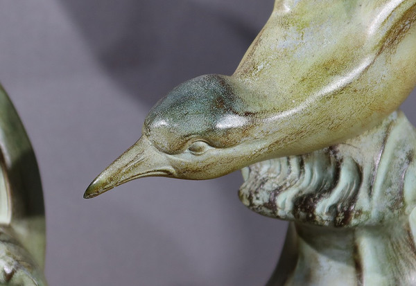 Wichtiges Regulativ "Les Mouettes", I.Rochard zugeschrieben, Art Déco - 1940