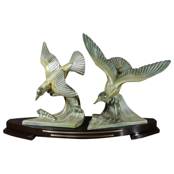 Wichtiges Regulativ "Les Mouettes", I.Rochard zugeschrieben, Art Déco - 1940