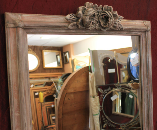 51 X 58 Cm , Faux Pair Of Mirrors, Patina And Flower Designs