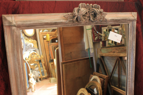 51 X 58 Cm , Faux Pair Of Mirrors, Patina And Flower Designs