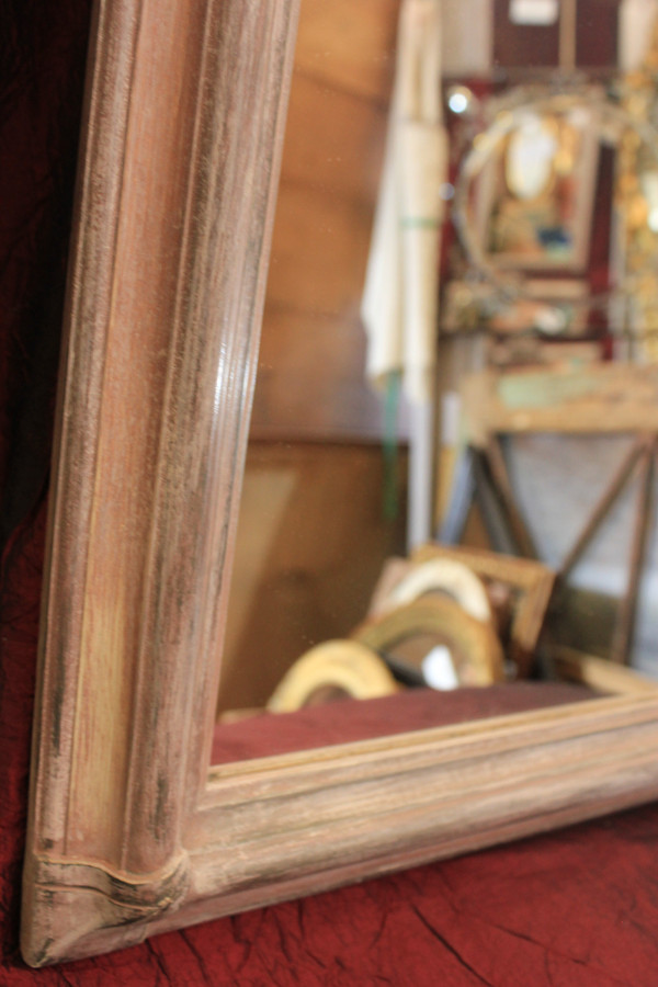 51 X 58 Cm , Faux Pair Of Mirrors, Patina And Flower Designs