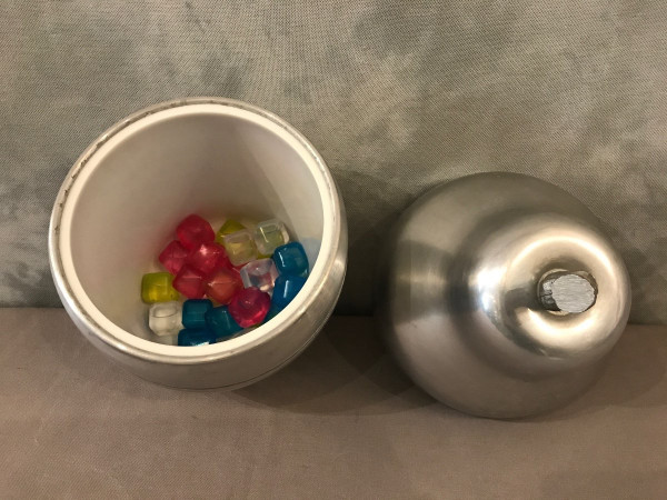 Stainless steel pear-shaped ice bucket circa 1970