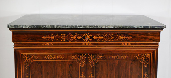 Cassettone d'epoca Carlo X in palissandro con ante