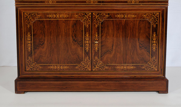 Cassettone d'epoca Carlo X in palissandro con ante