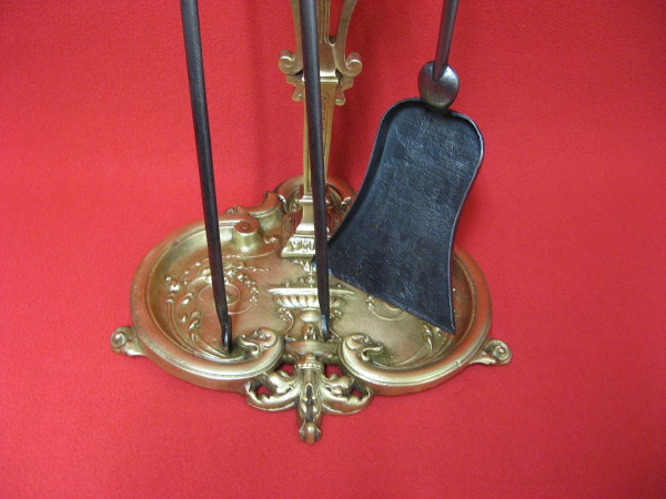 Louis XIV style bronze and metal mantelpiece from the late 19th century