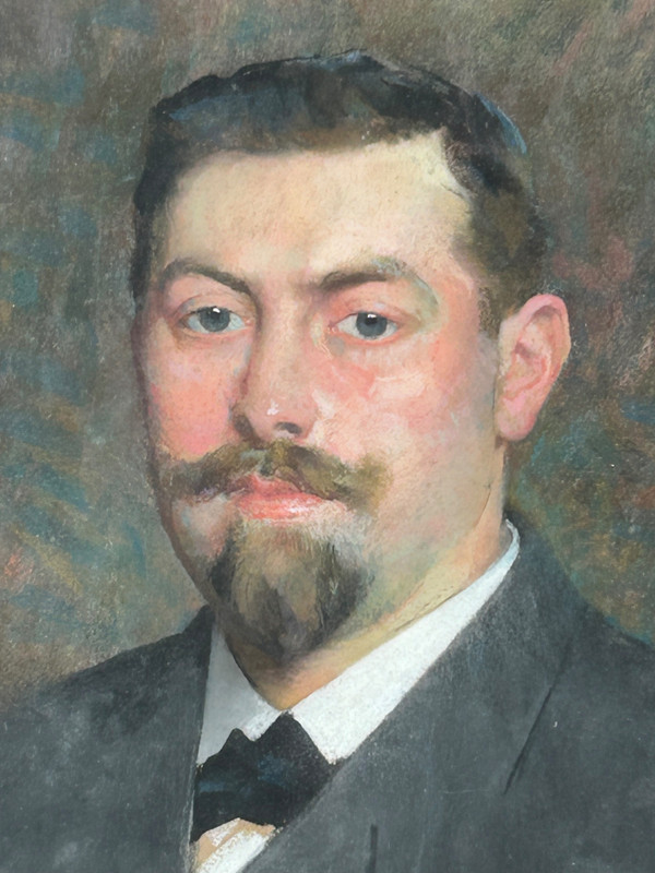 François Maurice Lard (1864-1908) Portrait - Pastel Signed Dated 1904