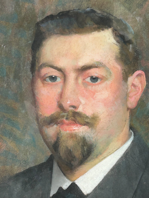 François Maurice Lard (1864-1908) Portrait - Pastel Signed Dated 1904
