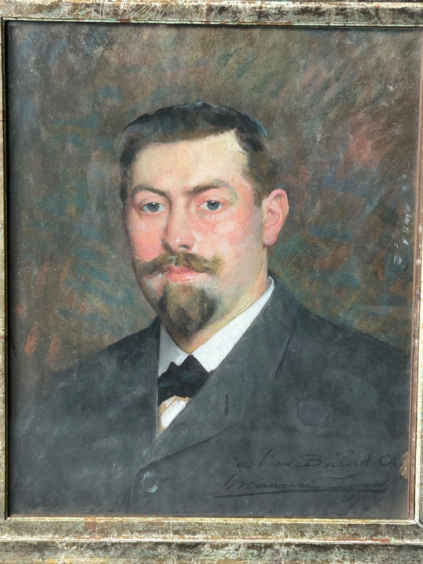 François Maurice Lard (1864-1908) Portrait - Pastel Signed Dated 1904
