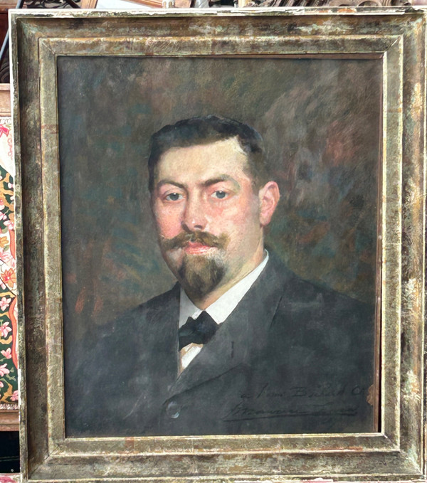 François Maurice Lard (1864-1908) Portrait - Pastel Signed Dated 1904