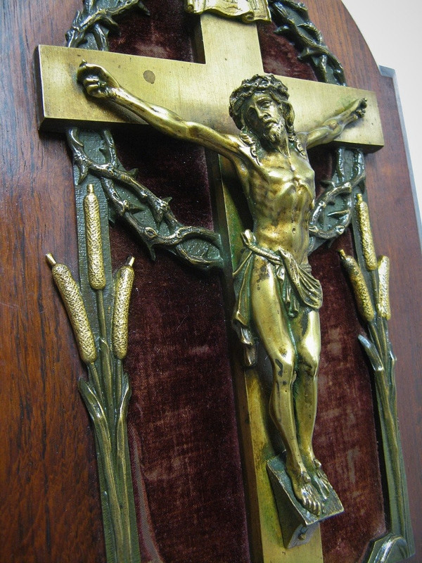 19th C. Bronze stoup.