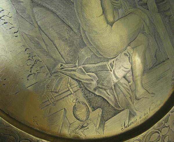 Suzanne Et Les Vieillards De Rubens Cuivre Ciselé XIXe. 