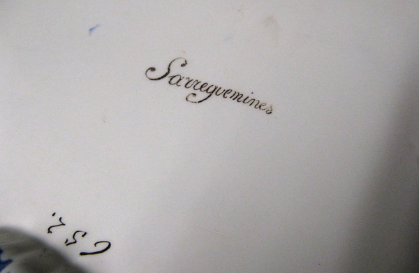 Sarreguemines Jardinière En Faïence 1880 Décor 652