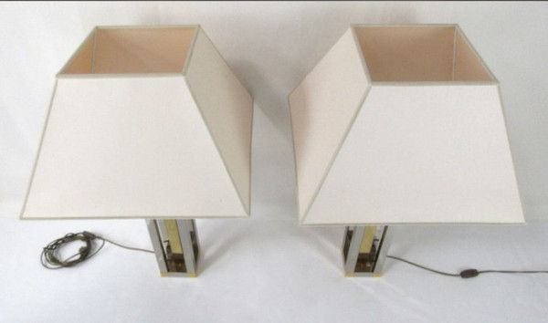 Pair of 70's lamps in the Willy RIZZO style