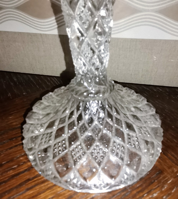 Ein Paar Kerzenhalter aus Glas, signiert von vallerysthal