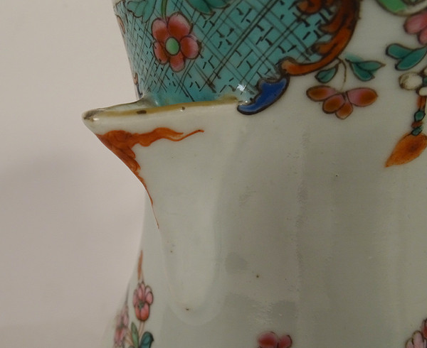 Verseuse Couverte Porcelaine Chine Compagnie Indes Famille Verte Kangxi 18è