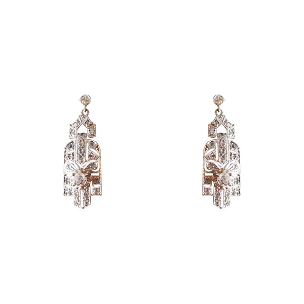 Platinum and Diamond Art Deco Earrings.