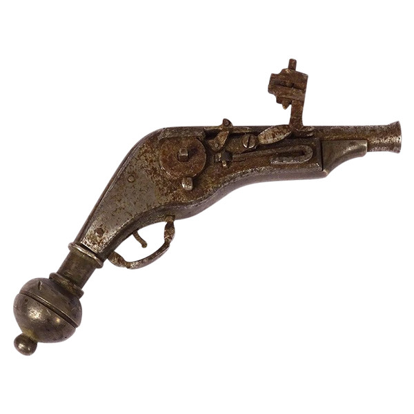 Petit Pistolet à Rouet Miniature Fer Forgé Ateliers Nuremberg Allemagne 16è