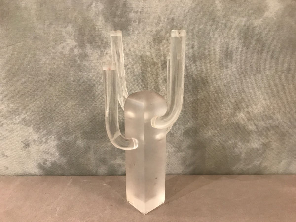 Plexiglass candlestick circa 1970