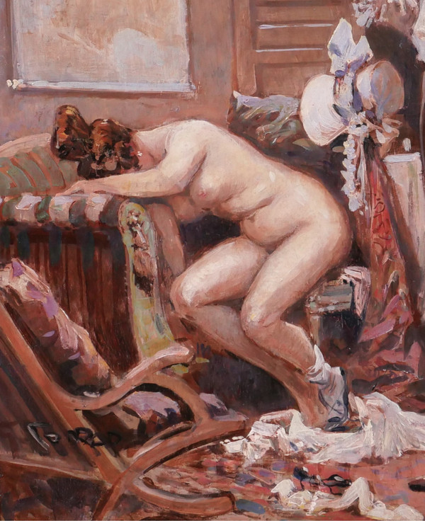 Georges CONRAD 1874-1936 Der Aufbruch des geliebten Mannes auf eine Reise, Gemälde, um 1900