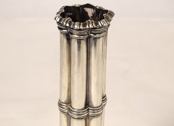 Pair of Candlesticks à La Financière Swiss Silver Bossard Goldsmith 1541gr 19th century