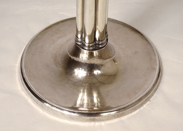 Pair of Candlesticks à La Financière Swiss Silver Bossard Goldsmith 1541gr 19th century