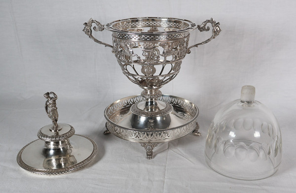  Solid silver confiturier from the Empire period