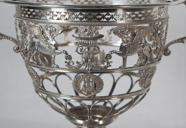  Solid silver confiturier from the Empire period