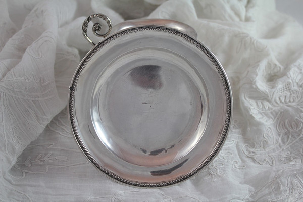 Tazza e piattino in argento massiccio, marchio 'Vieillard', grande garanzia Parigi (1819-1838)