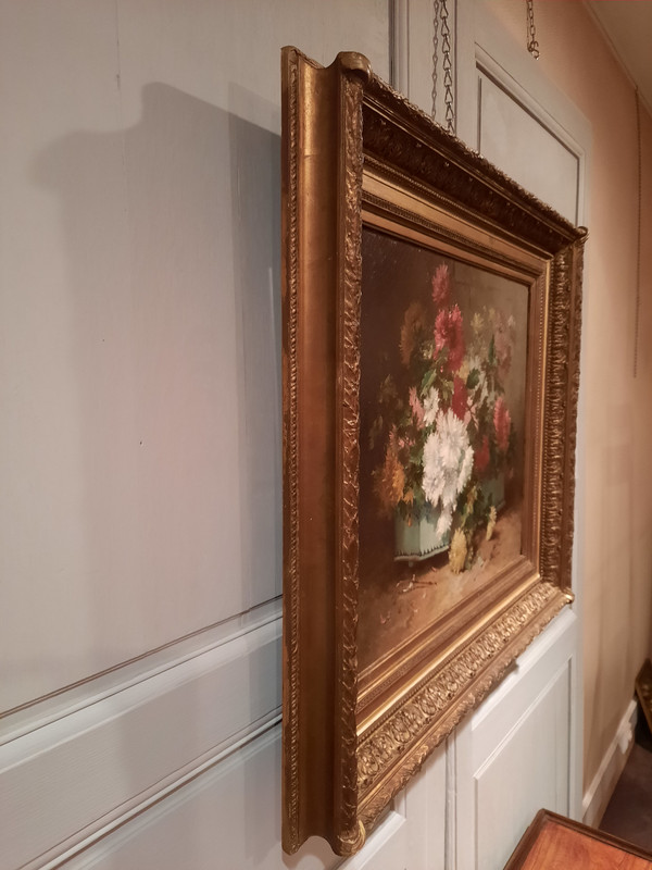 Blumengemälde aus dem 19. Jahrhundert, signiert H. Cauchois.