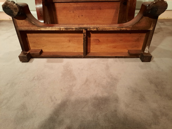 Console d’époque Charles X en acajou et sycomore.