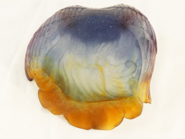 DAUM France Coupelle Baguier en Pate de cristal Ange aux ailes déployées