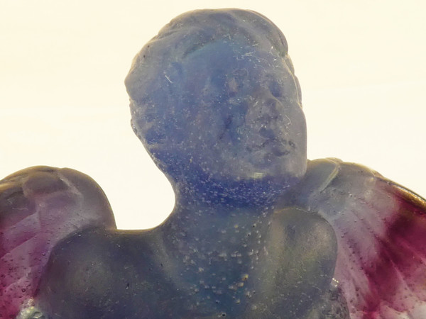 DAUM France Coupelle Baguier en Pate de cristal Ange aux ailes déployées