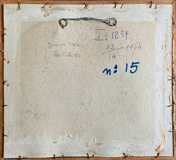 Andrée Simon (1896-1981), Composition Abstraite, Gouache Sur Papier Période "ciels" De 1964.