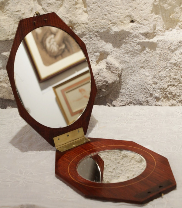 Folding mirror in rosewood, circa 1930, Art Deco