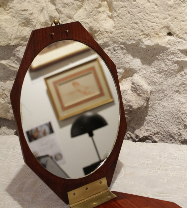 Folding mirror in rosewood, circa 1930, Art Deco