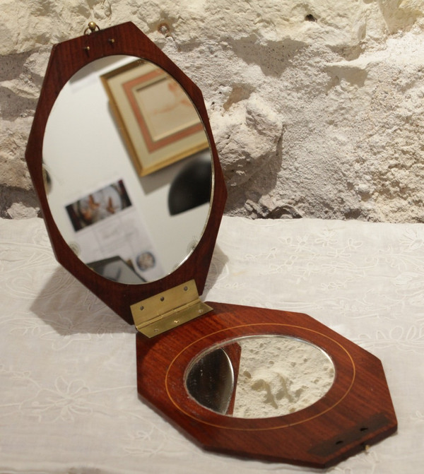 Folding mirror in rosewood, circa 1930, Art Deco