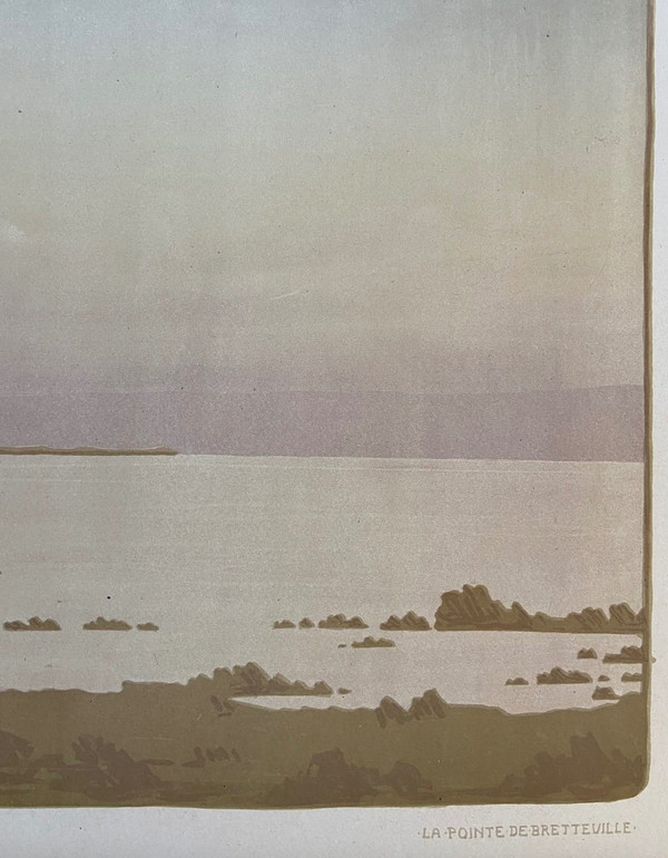 Original-Lithographie „La pointe de Bretteville“ von Paul Berthon